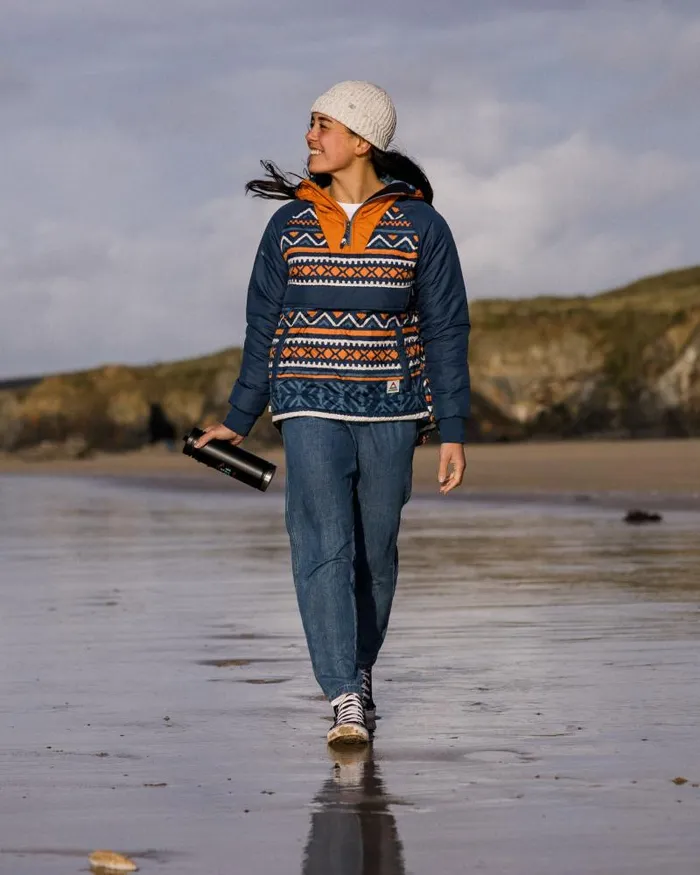 Passenger Jackets Ocean Recycled Insulated 12 Zip Jacket Homespun Stripe Navy Homespun Stripe Navy 8211 Women