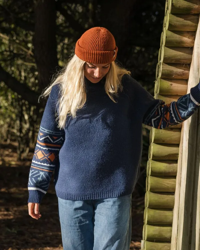 Passenger Tops Ambiance Recycled Knitted Jumper Homespun Stripe Navy Homespun Stripe Navy 8211 Women Passenger Tops Ambiance Recycled Knitted Jumper Homespun Stripe Navy Homespun Stripe Navy 8211 Women