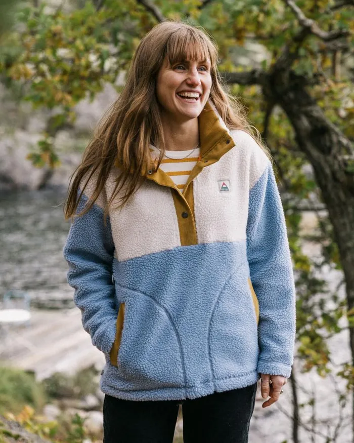 Passenger Tops Create Recycled DeepPile Sherpa Fleece Blue Fog Blue Fog 8211 Women Passenger Tops Create Recycled DeepPile Sherpa Fleece Blue Fog Blue Fog 8211 Women