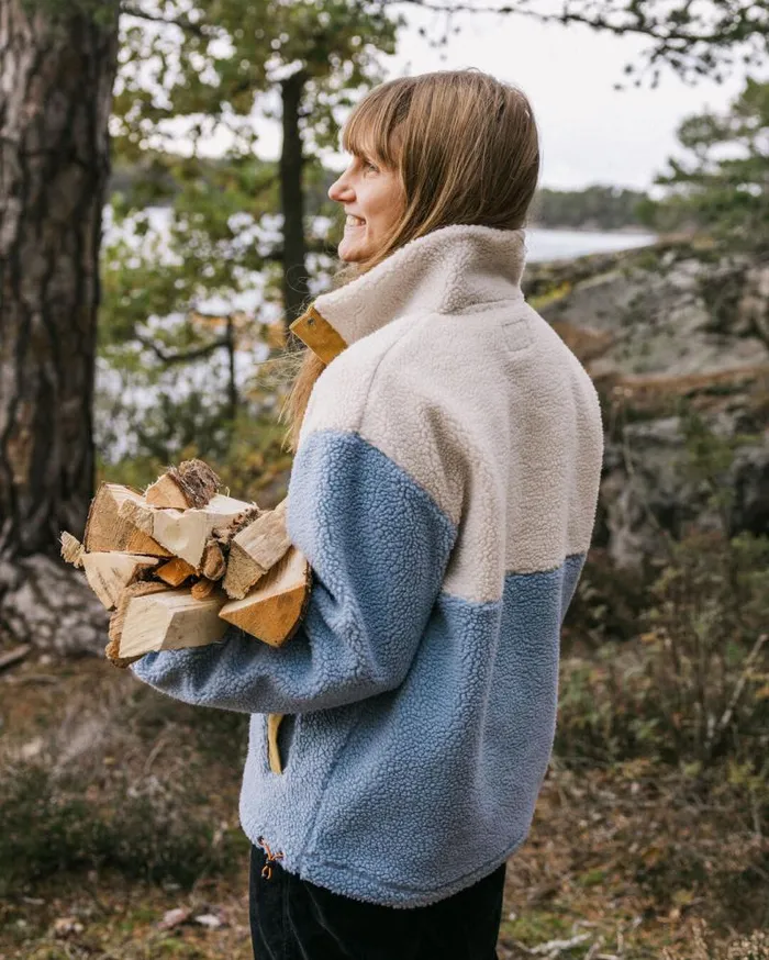 Passenger Tops Create Recycled DeepPile Sherpa Fleece Blue Fog Blue Fog 8211 Women