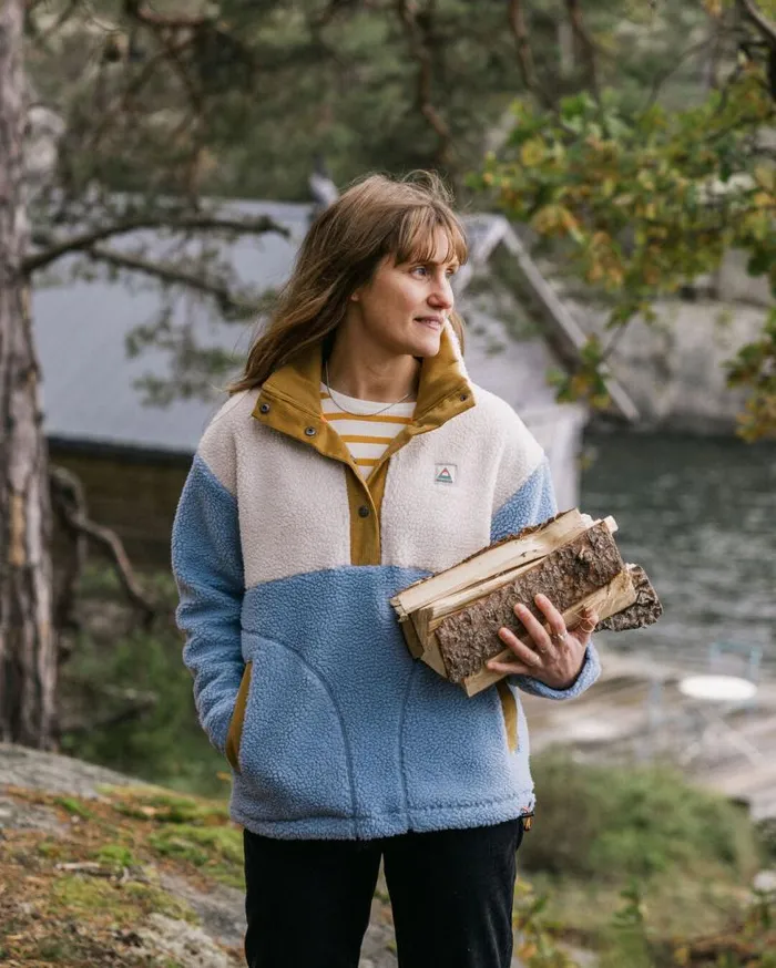 Passenger Tops Create Recycled DeepPile Sherpa Fleece Blue Fog Blue Fog 8211 Women