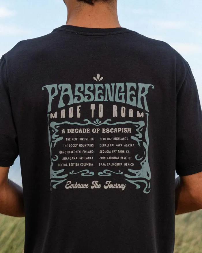 Passenger Tops Decade Recycled Cotton TShirt Black Black 8211 Men
