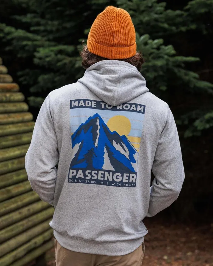 Passenger Tops Distance Organic Cotton Hoodie Grey Marl Grey Marl 8211 Men