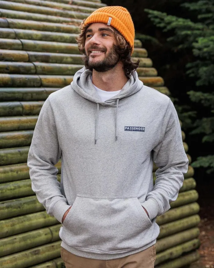 Passenger Tops Distance Organic Cotton Hoodie Grey Marl Grey Marl 8211 Men