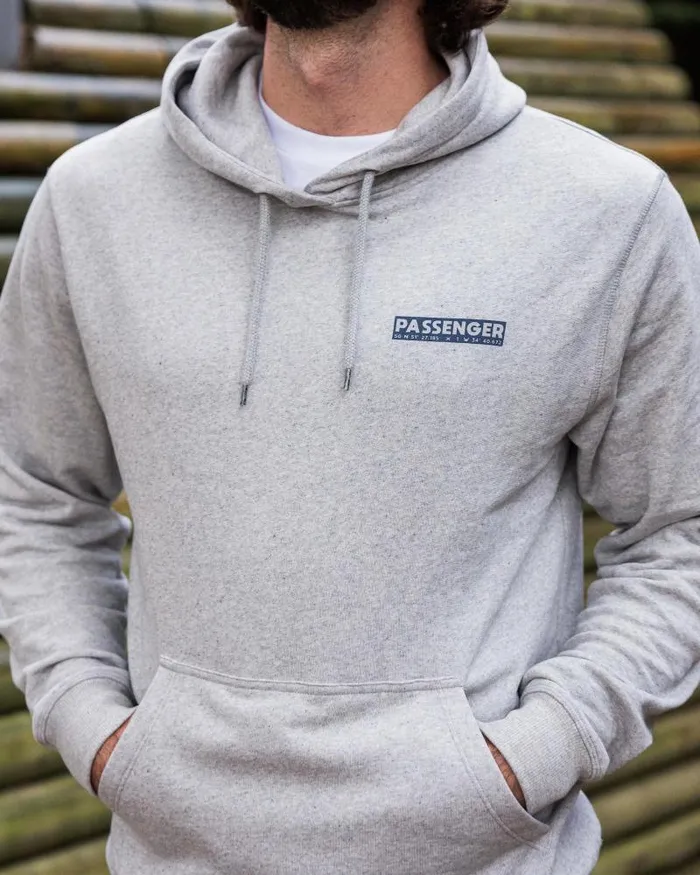 Passenger Tops Distance Organic Cotton Hoodie Grey Marl Grey Marl 8211 Men