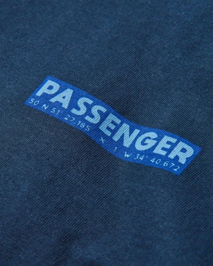 Passenger Tops Distance Recycled Relaxed Fit LS TShirt Deep Navy Deep Navy 8211 Men