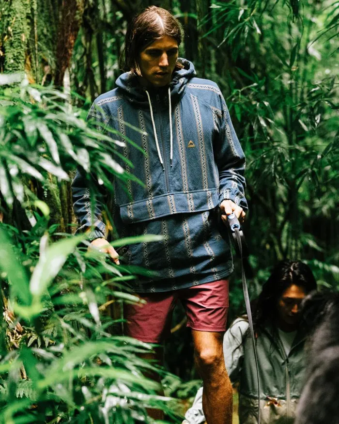 Passenger Tops Dune 12 Zip Organic Cotton Hoodie Mediterranean Geo Stripe Mediterranean Geo Stripe 8211 Men
