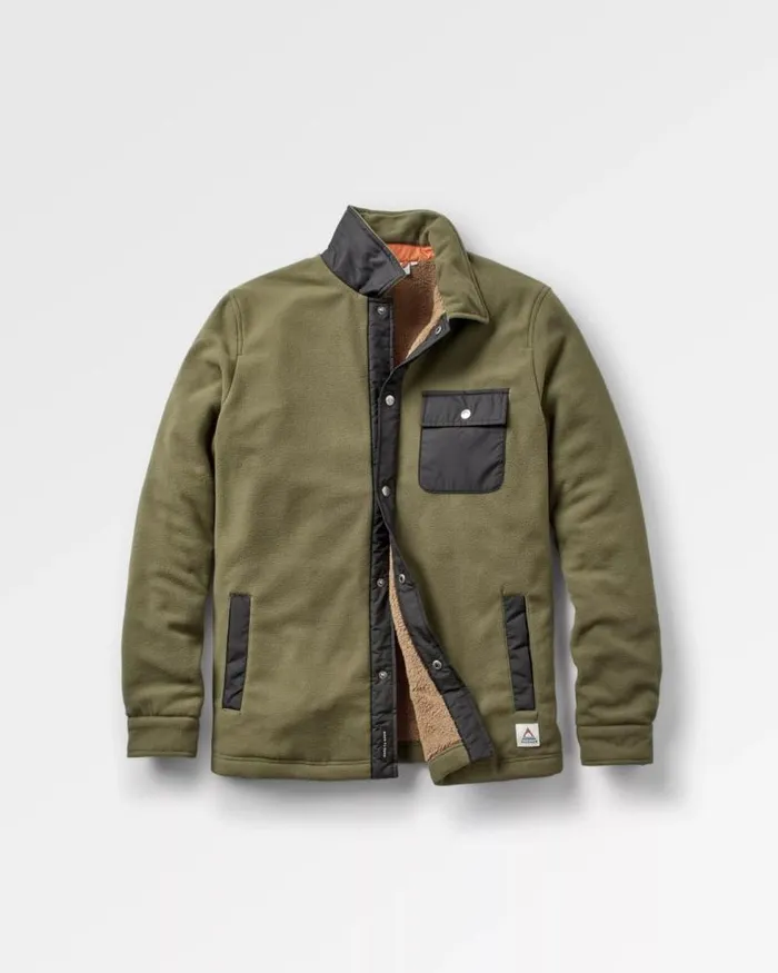 Passenger Tops Firelight Sherpa Lined Overshirt Khaki Khaki 8211 Men