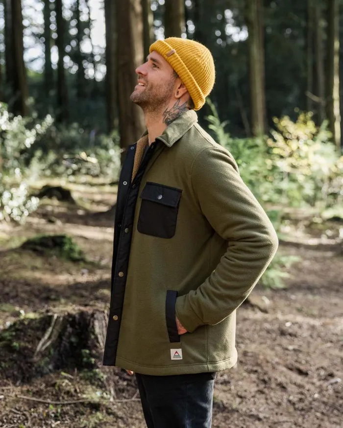 Passenger Tops Firelight Sherpa Lined Overshirt Khaki Khaki 8211 Men