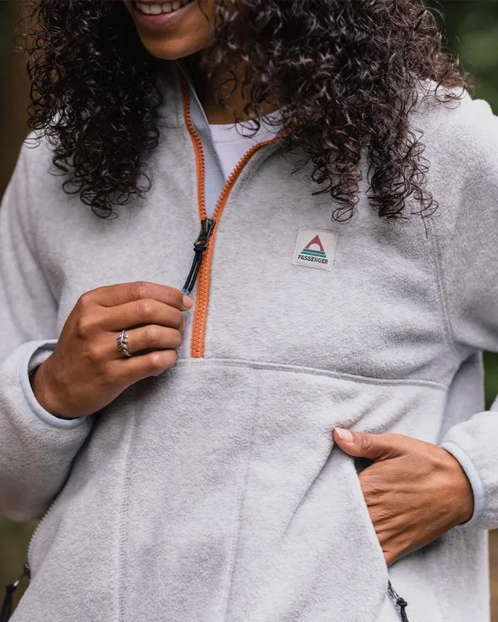 Passenger Tops Folksy Recycled Polar Fleece Grey Marl Grey Marl 8211 Women