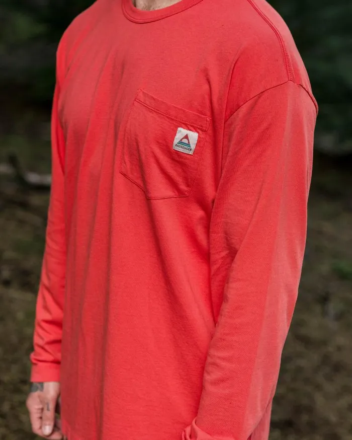 Passenger Tops Heritage Recycled Relaxed Fit LS TShirt Cardinal Cardinal 8211 Men