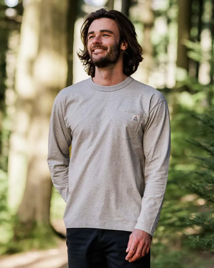 Passenger Tops Heritage Recycled Relaxed Fit LS TShirt Grey Marl Grey Marl 8211 Men Passenger Tops Heritage Recycled Relaxed Fit LS TShirt Grey Marl Grey Marl 8211 Men