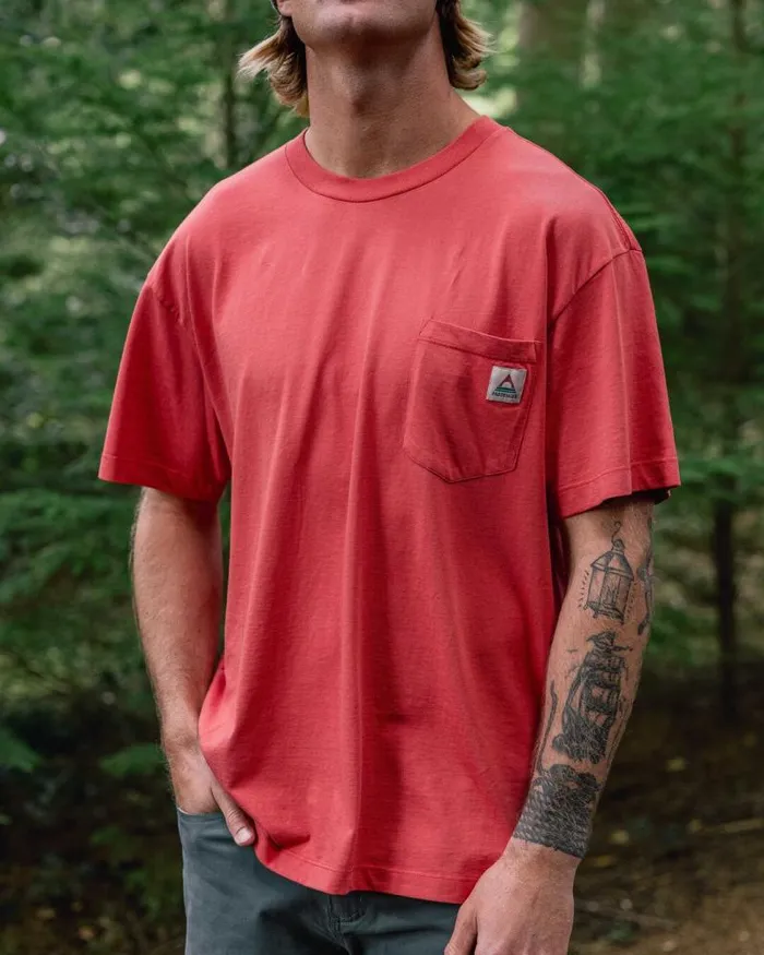 Passenger Tops Heritage Recycled Relaxed Fit TShirt Cardinal Cardinal 8211 Men