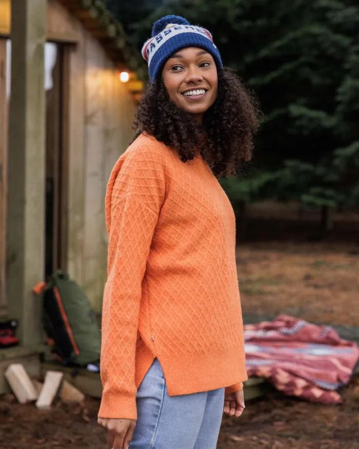 Passenger Tops Hinterland Recycled Knitted Jumper Apricot Apricot 8211 Women