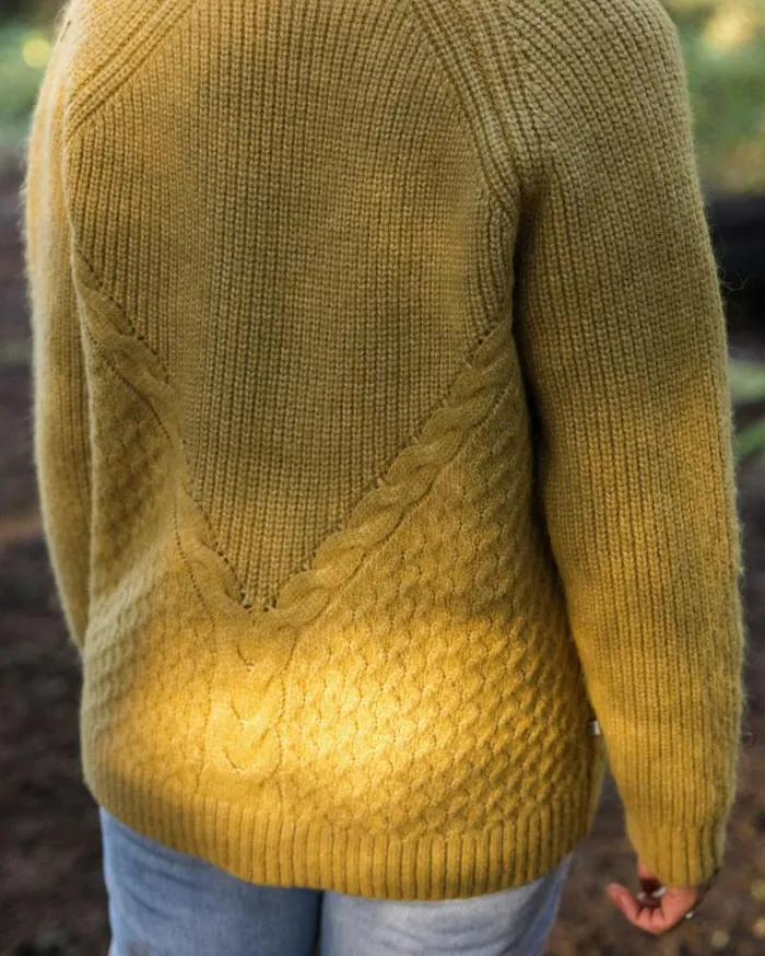 Passenger Tops Homey Recycled Knitted Cable Cardigan Mustard Gold Mustard Gold 8211 Women