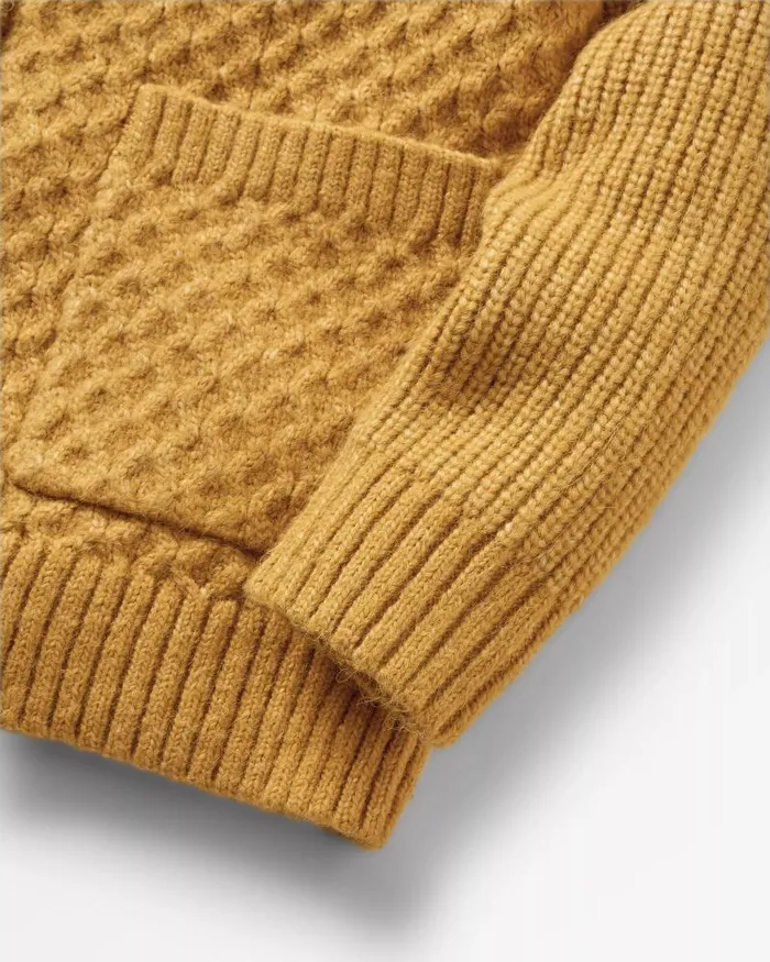 Passenger Tops Homey Recycled Knitted Cable Cardigan Mustard Gold Mustard Gold 8211 Women