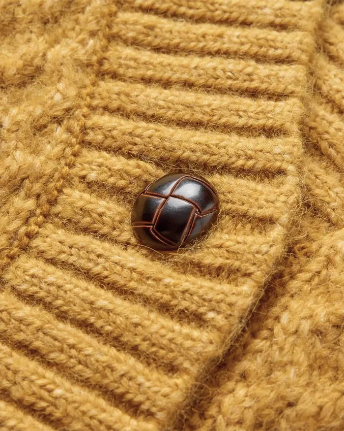 Passenger Tops Homey Recycled Knitted Cable Cardigan Mustard Gold Mustard Gold 8211 Women