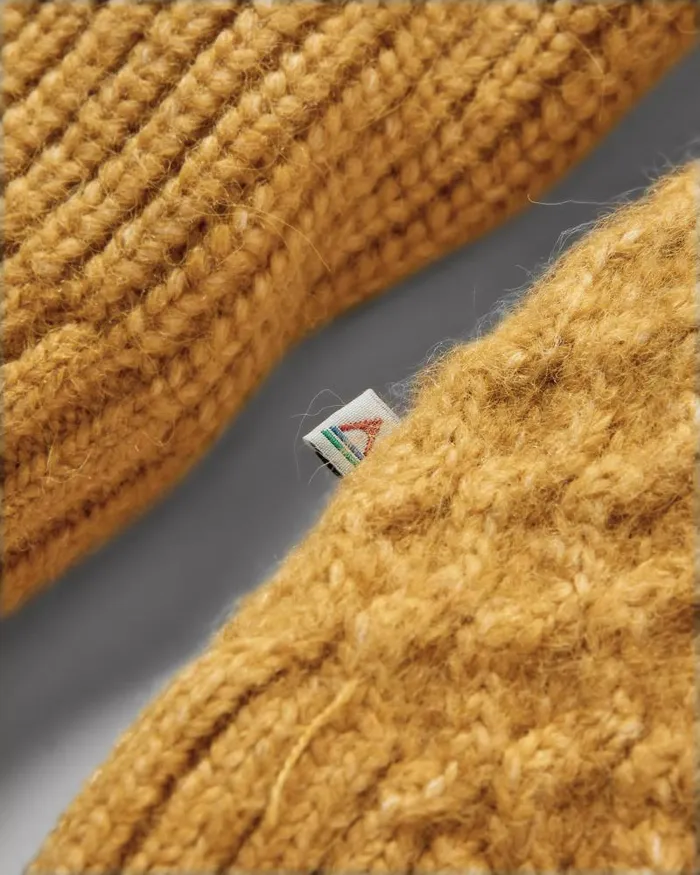 Passenger Tops Homey Recycled Knitted Cable Cardigan Mustard Gold Mustard Gold 8211 Women