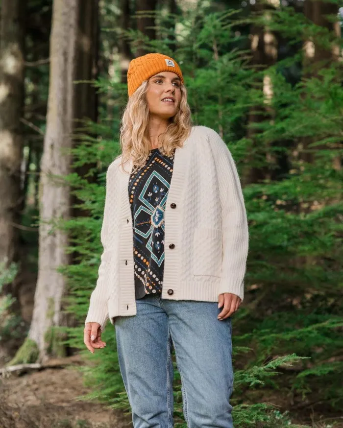Passenger Tops Homey Recycled Knitted Cable Cardigan Off White Off White 8211 Women