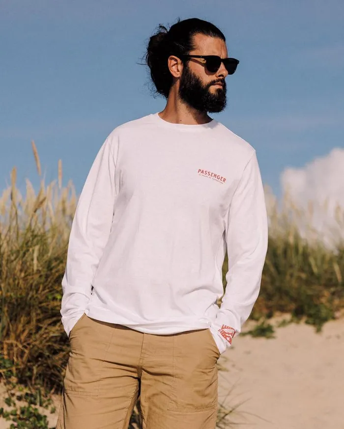 Passenger Tops Icon Recycled Cotton LS TShirt White White 8211 Men