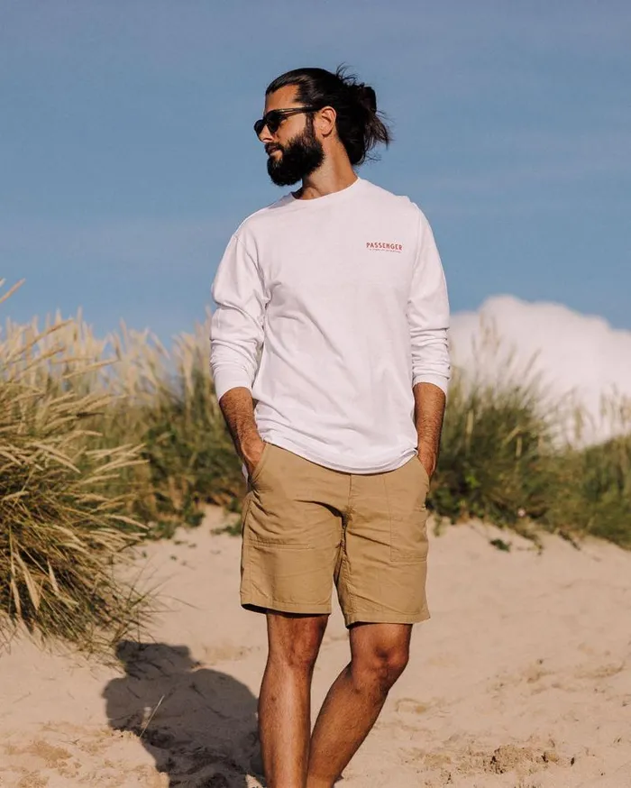 Passenger Tops Icon Recycled Cotton LS TShirt White White 8211 Men