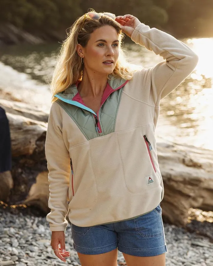 Passenger Tops Juana Recycled Polar Hooded Fleece Oatmeal Oatmeal 8211 Women