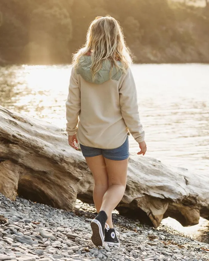 Passenger Tops Juana Recycled Polar Hooded Fleece Oatmeal Oatmeal 8211 Women