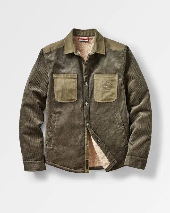 Passenger Tops Kodiak Sherpa Lined Cord Overshirt Dusty Olive Dusty Olive 8211 Men