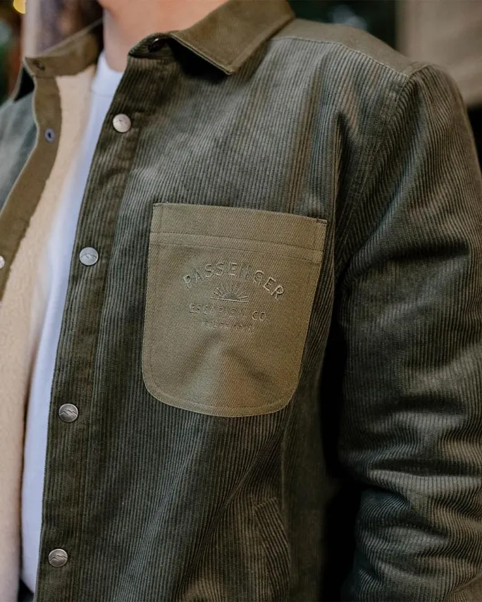 Passenger Tops Kodiak Sherpa Lined Cord Overshirt Dusty Olive Dusty Olive 8211 Men