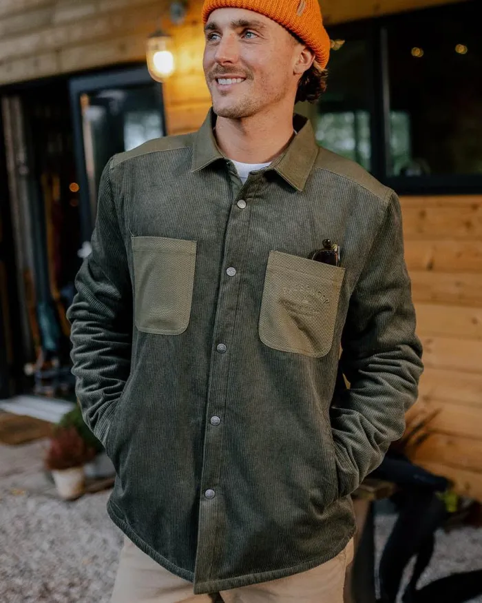 Passenger Tops Kodiak Sherpa Lined Cord Overshirt Dusty Olive Dusty Olive 8211 Men