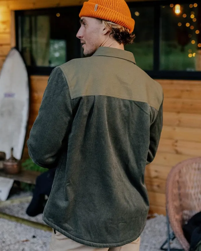 Passenger Tops Kodiak Sherpa Lined Cord Overshirt Dusty Olive Dusty Olive 8211 Men