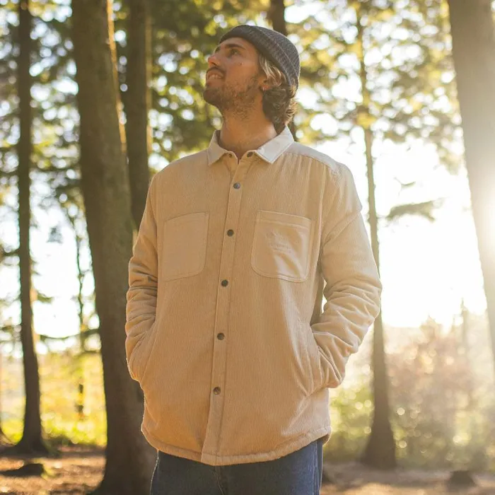 Passenger Tops Kodiak Sherpa Lined Cord Overshirt Feather Grey Feather Grey 8211 Men