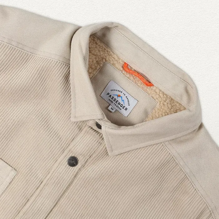 Passenger Tops Kodiak Sherpa Lined Cord Overshirt Feather Grey Feather Grey 8211 Men