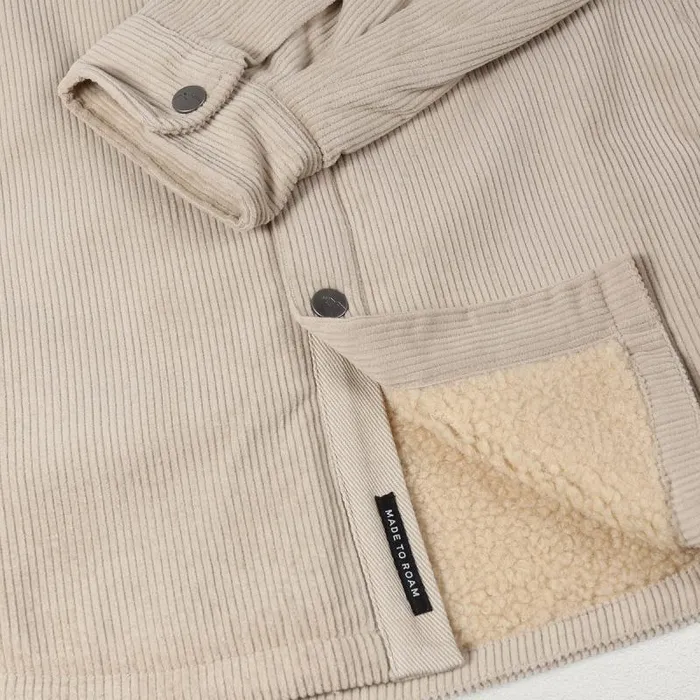 Passenger Tops Kodiak Sherpa Lined Cord Overshirt Feather Grey Feather Grey 8211 Men