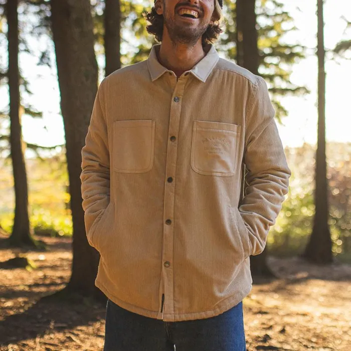 Passenger Tops Kodiak Sherpa Lined Cord Overshirt Feather Grey Feather Grey 8211 Men