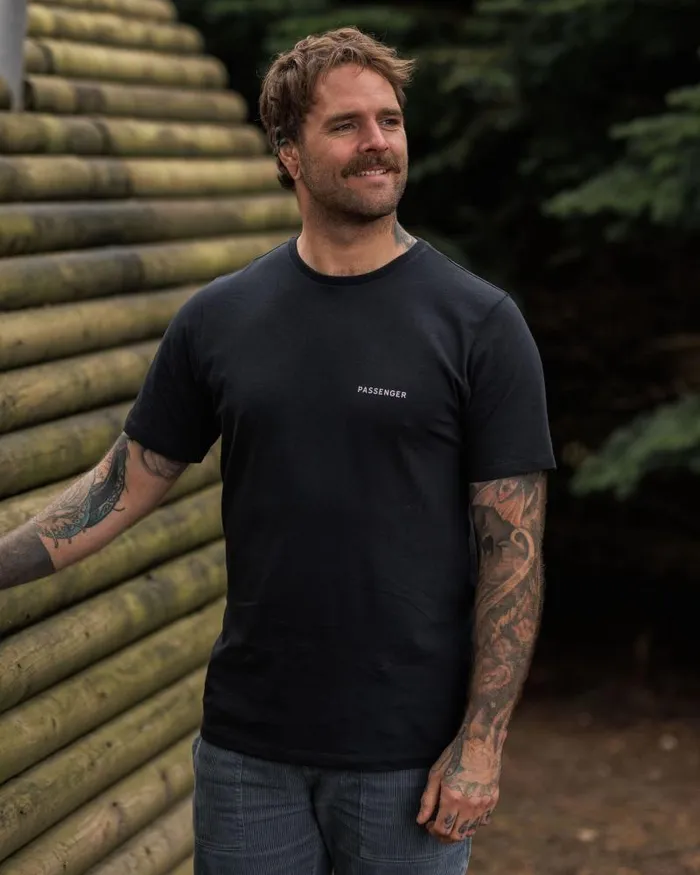 Passenger Tops Made To Roam Recycled Cotton TShirt Black Black 8211 Men