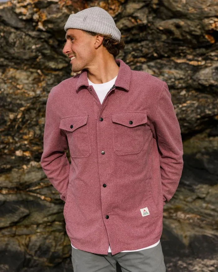 Passenger Tops Maple Recycled Polar Fleece Shirt Wine Marl Wine Marl 8211 Men Passenger Tops Maple Recycled Polar Fleece Shirt Wine Marl Wine Marl 8211 Men