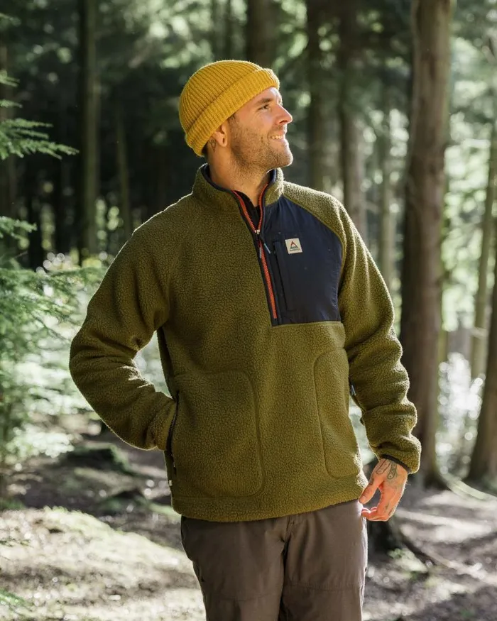 Passenger Tops Offgrid 20 12 Zip Recycled Sherpa Fleece Khaki Khaki 8211 Men