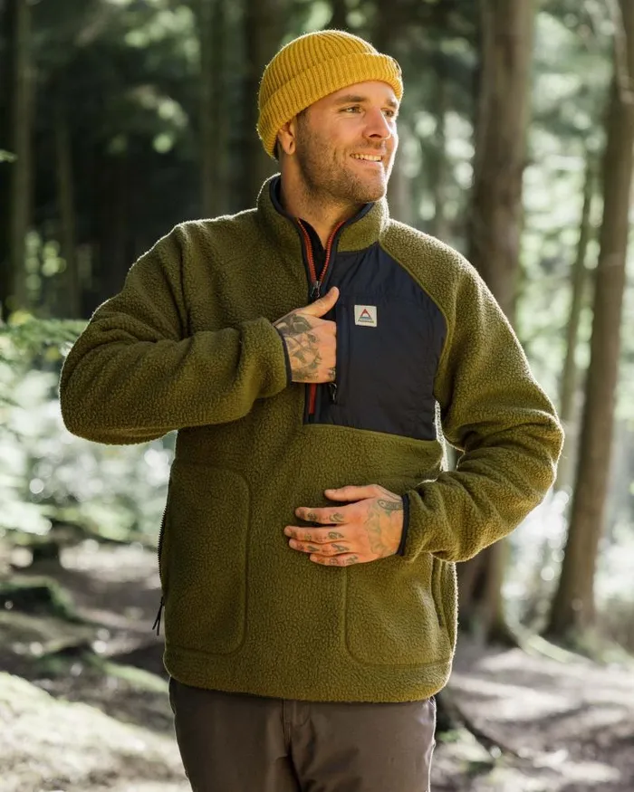 Passenger Tops Offgrid 20 12 Zip Recycled Sherpa Fleece Khaki Khaki 8211 Men