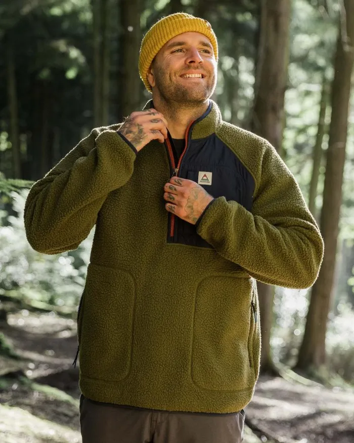 Passenger Tops Offgrid 20 12 Zip Recycled Sherpa Fleece Khaki Khaki 8211 Men