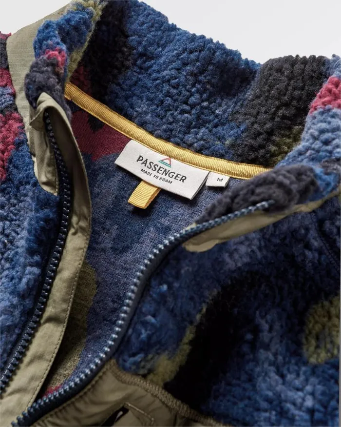 Passenger Tops Offroad Recycled Sherpa 12 Zip Fleece Sycamore Pattern Sycamore Pattern 8211 Men