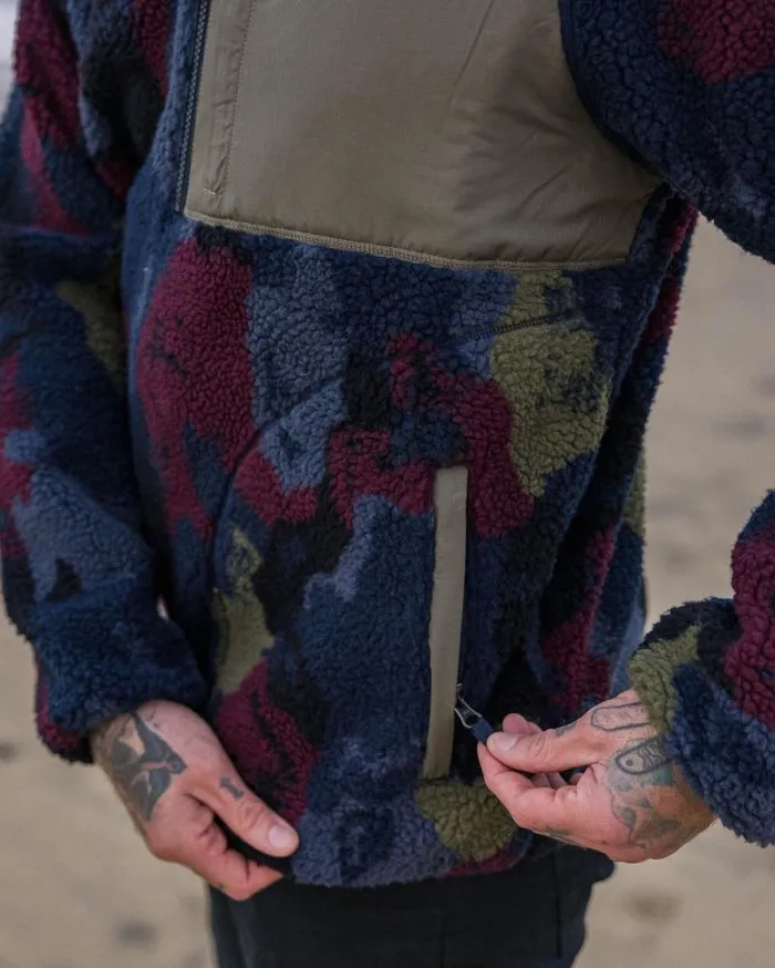 Passenger Tops Offroad Recycled Sherpa 12 Zip Fleece Sycamore Pattern Sycamore Pattern 8211 Men