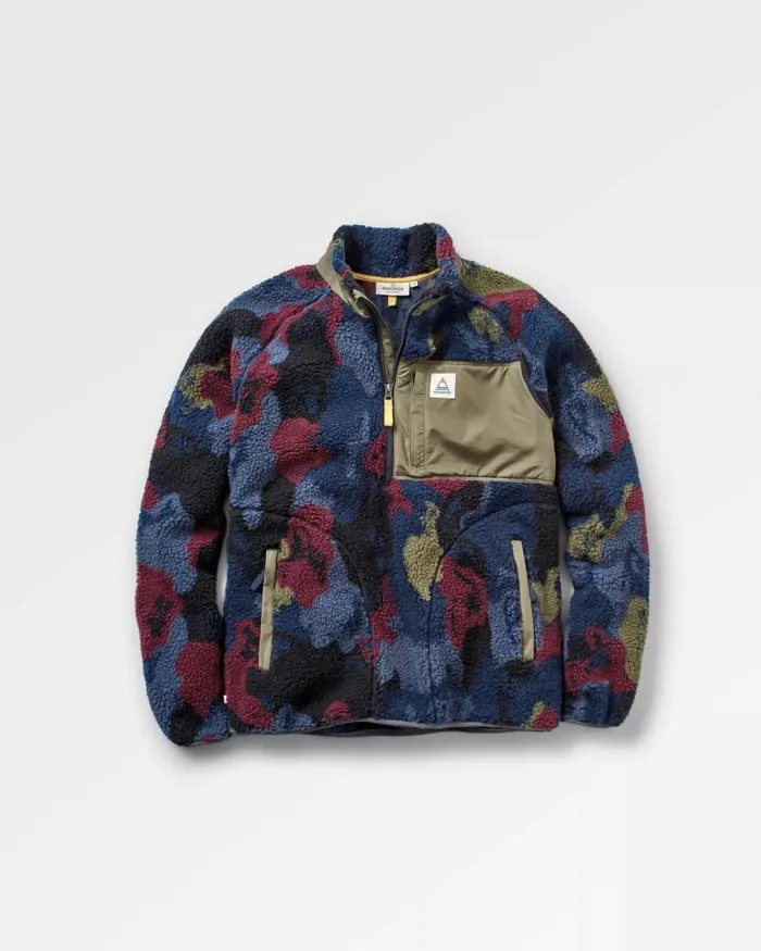 Passenger Tops Offroad Recycled Sherpa 12 Zip Fleece Sycamore Pattern Sycamore Pattern 8211 Men