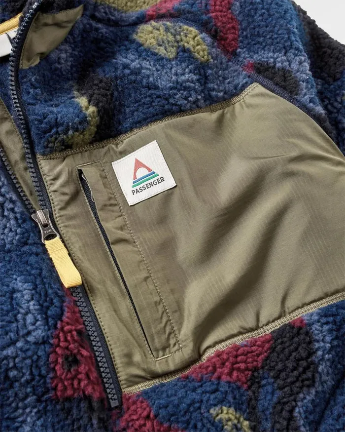 Passenger Tops Offroad Recycled Sherpa 12 Zip Fleece Sycamore Pattern Sycamore Pattern 8211 Men