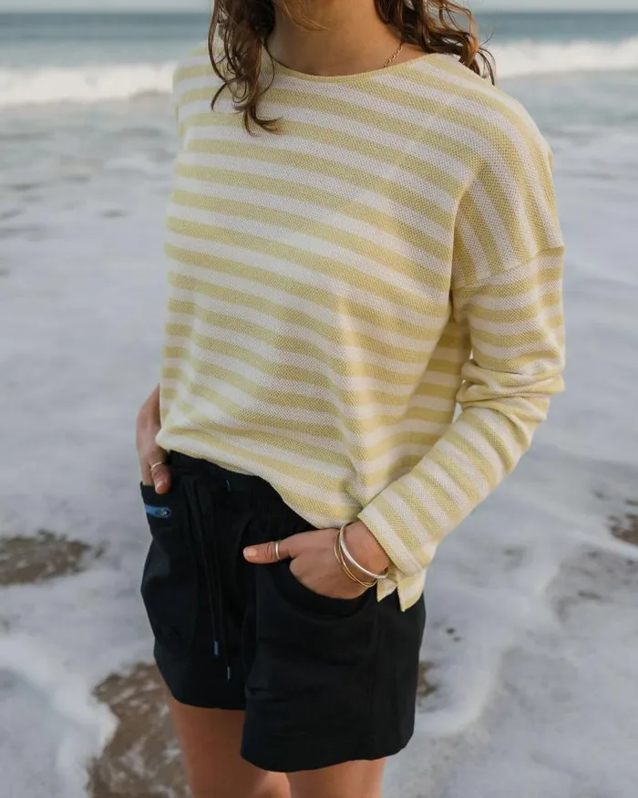 Passenger Tops Panorama Striped LS TShirt Lime Stripe Lime Stripe 8211 Women