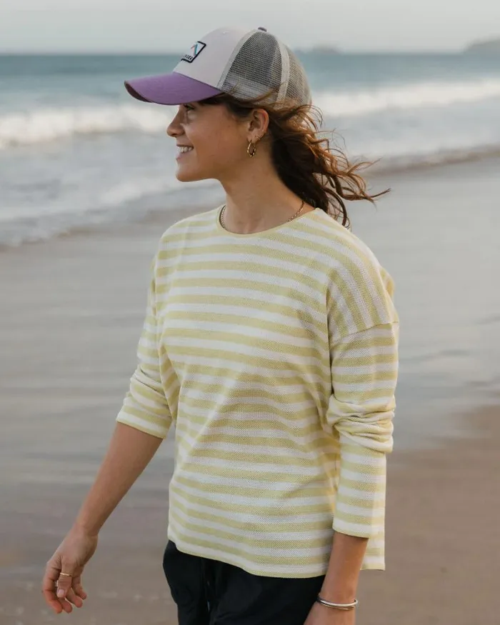 Passenger Tops Panorama Striped LS TShirt Lime Stripe Lime Stripe 8211 Women