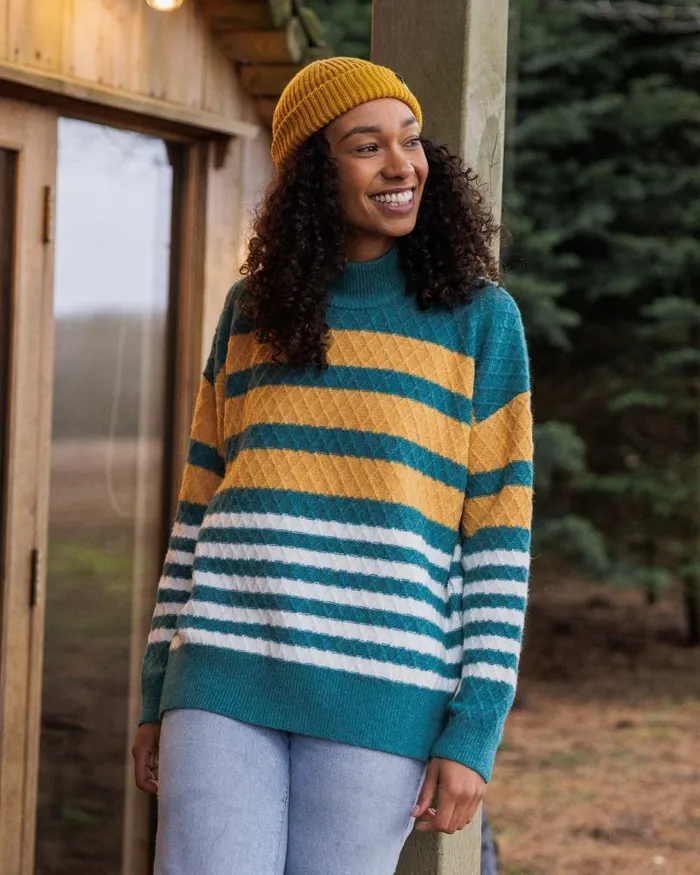 Passenger Tops Ramble Recycled Knitted Jumper Mediterranean Mediterranean 8211 Women Passenger Tops Ramble Recycled Knitted Jumper Mediterranean Mediterranean 8211 Women