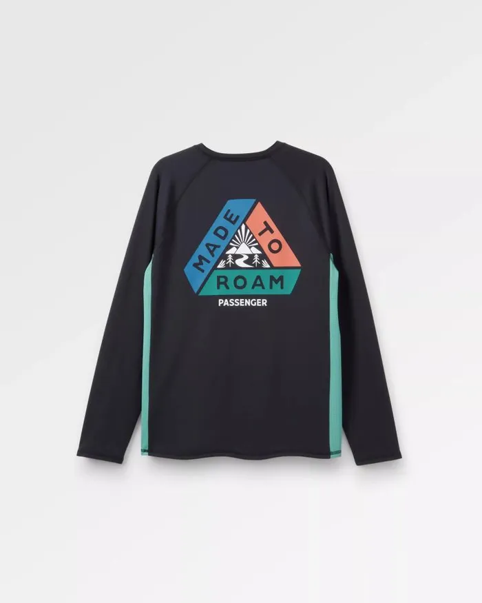Passenger Tops Range Recycled Active LS Tshirt Black Black 8211 Men