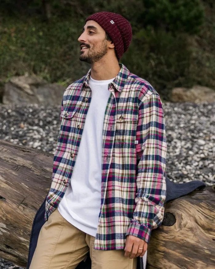 Passenger Tops Rustic Organic Cotton Heavyweight Overshirt Off White Check Off White Check 8211 Men