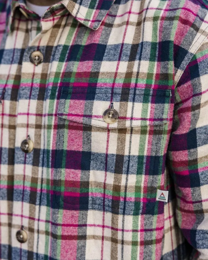Passenger Tops Rustic Organic Cotton Heavyweight Overshirt Off White Check Off White Check 8211 Men